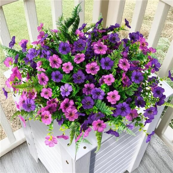 UV Resistant Silk Outdoor Flowers Multicolor Fake Plants for Porch Patio Yard - Picture 1 of 7